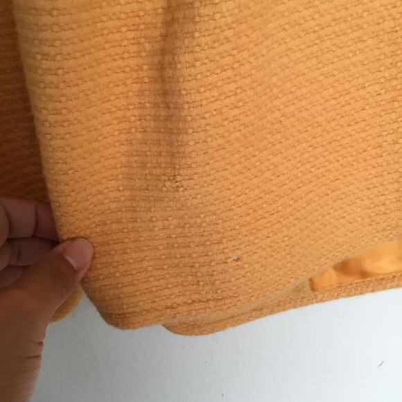 Ellen Tracy Mustard Yellow Angora & Wool Blend One Button Coat Pockets Sz 4 Flaw - Picture 7 of 10